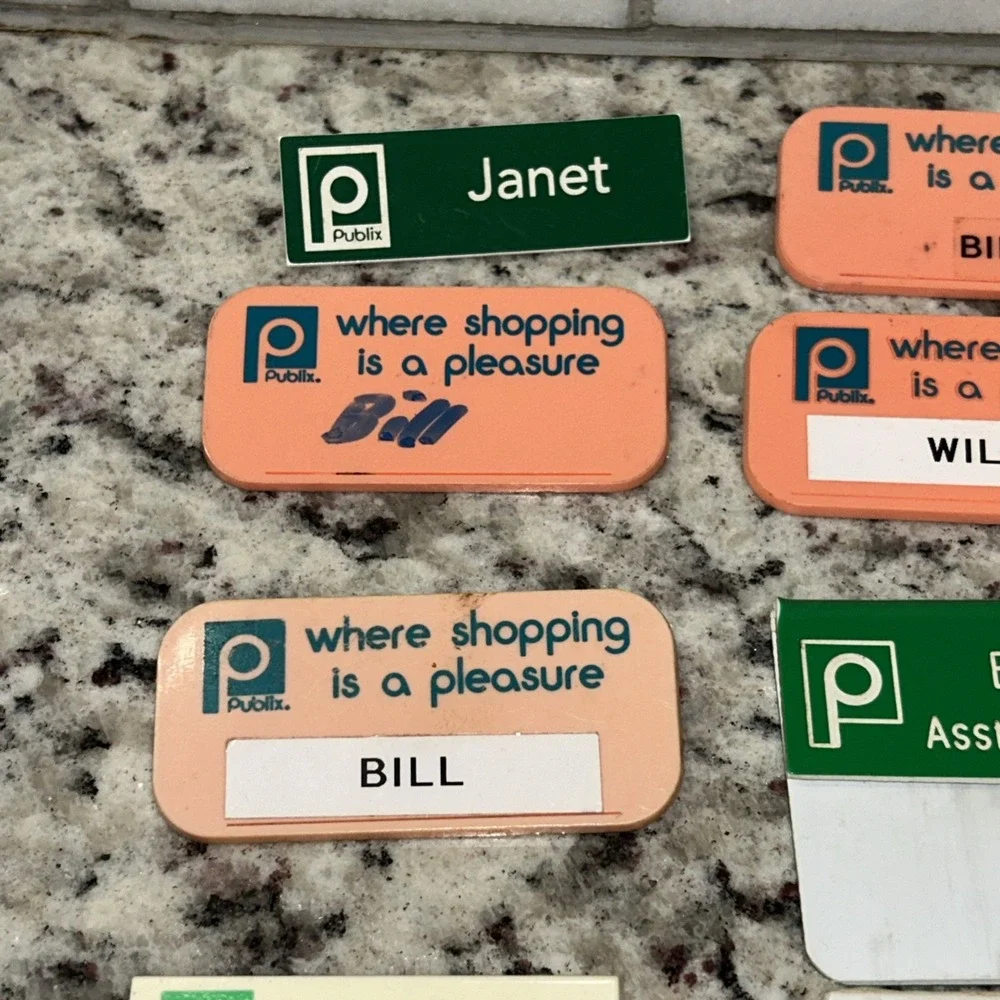 Vintage Publix Name‎ Tag Lot Of 15 70s-2000s Grocery Store Collectible D3
